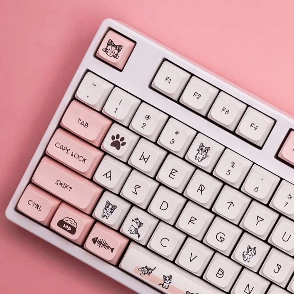 Keys | 136 Custom Keycaps | Cat Paw Theme | For Mechanical Keyboards | Dye-Sub XDA Profile