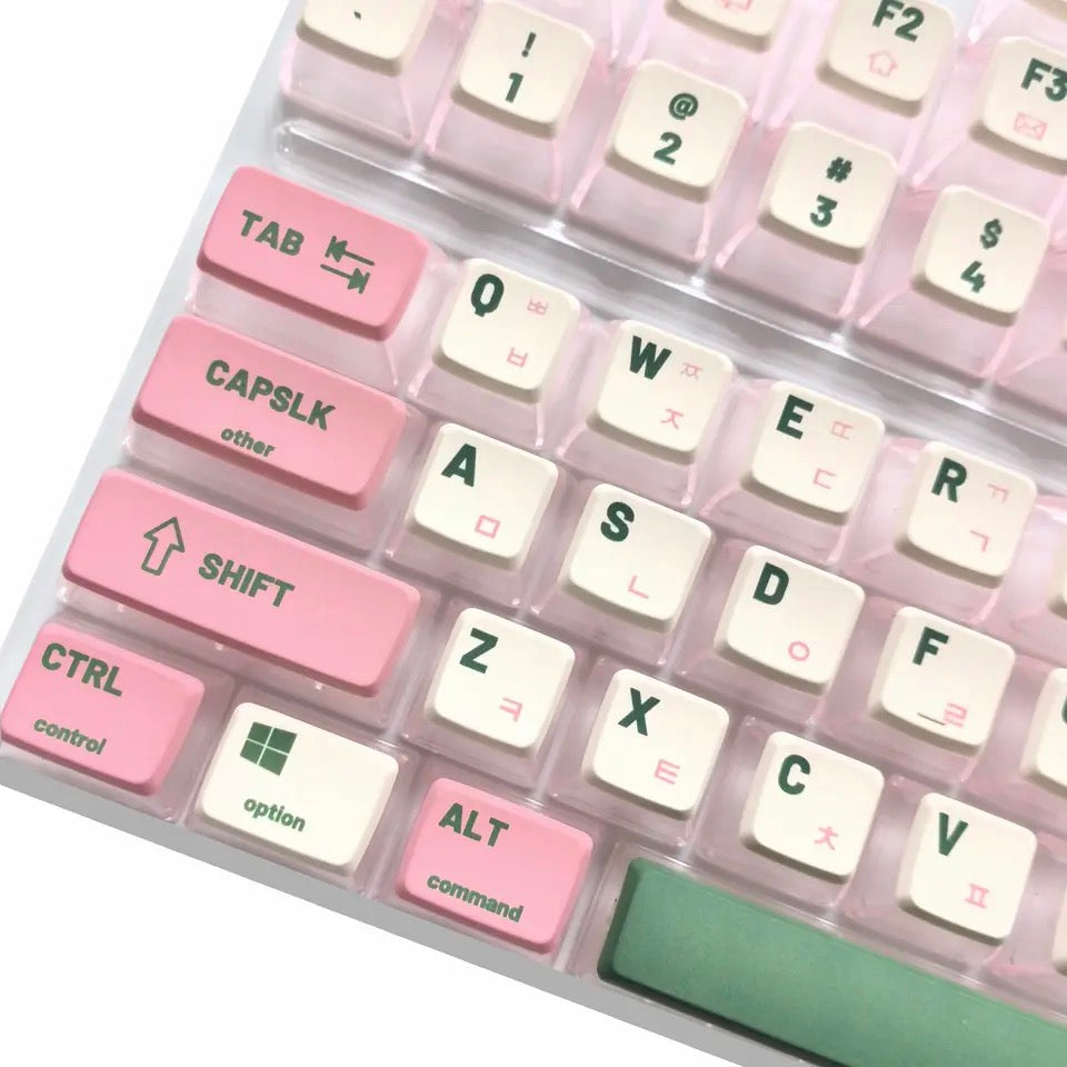 Keys | 116 Pudding Keycaps | High Quality PBT | ASA Profile for Mechanical Keyboards | Backlit Keycap Set | English Sub Korean | Peach Theme
