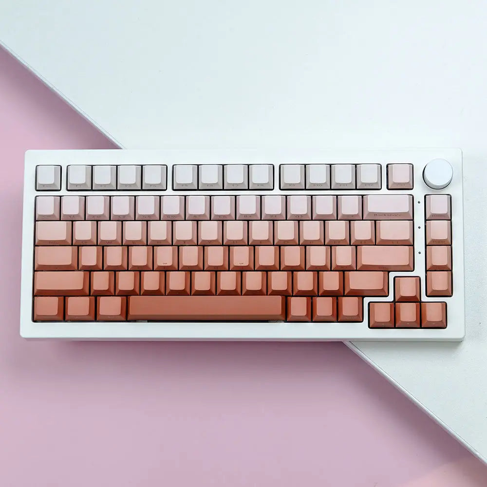 Keys | 136 Custom Backlit Keycaps | Side Fonts OEM Profile | Double Shot PBT | Pink Tones