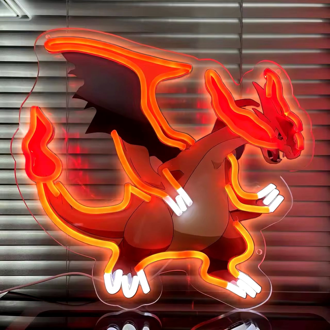 Custom LED Neon Sign | Anime LED Sign For Office | Gamer Home Decor | Pokemon Charizard Theme