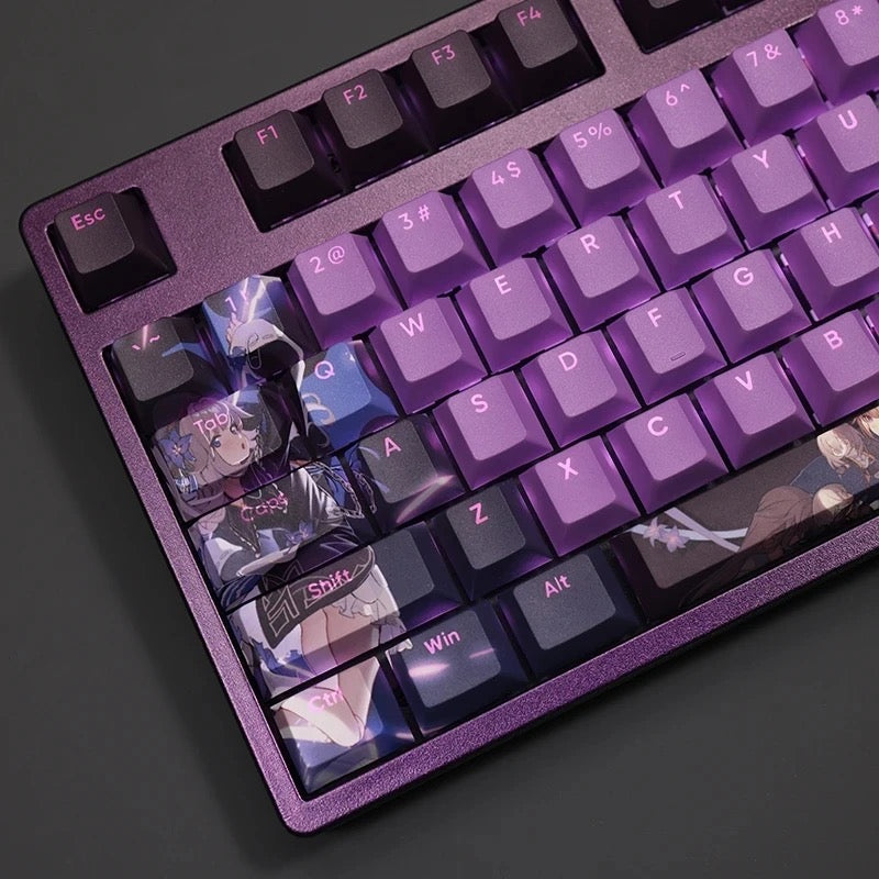 Keys | 108 Custom Anime Keycaps Honkai Yui Theme | For Mechanical Keyboards | Dye-Sub KCA Profile