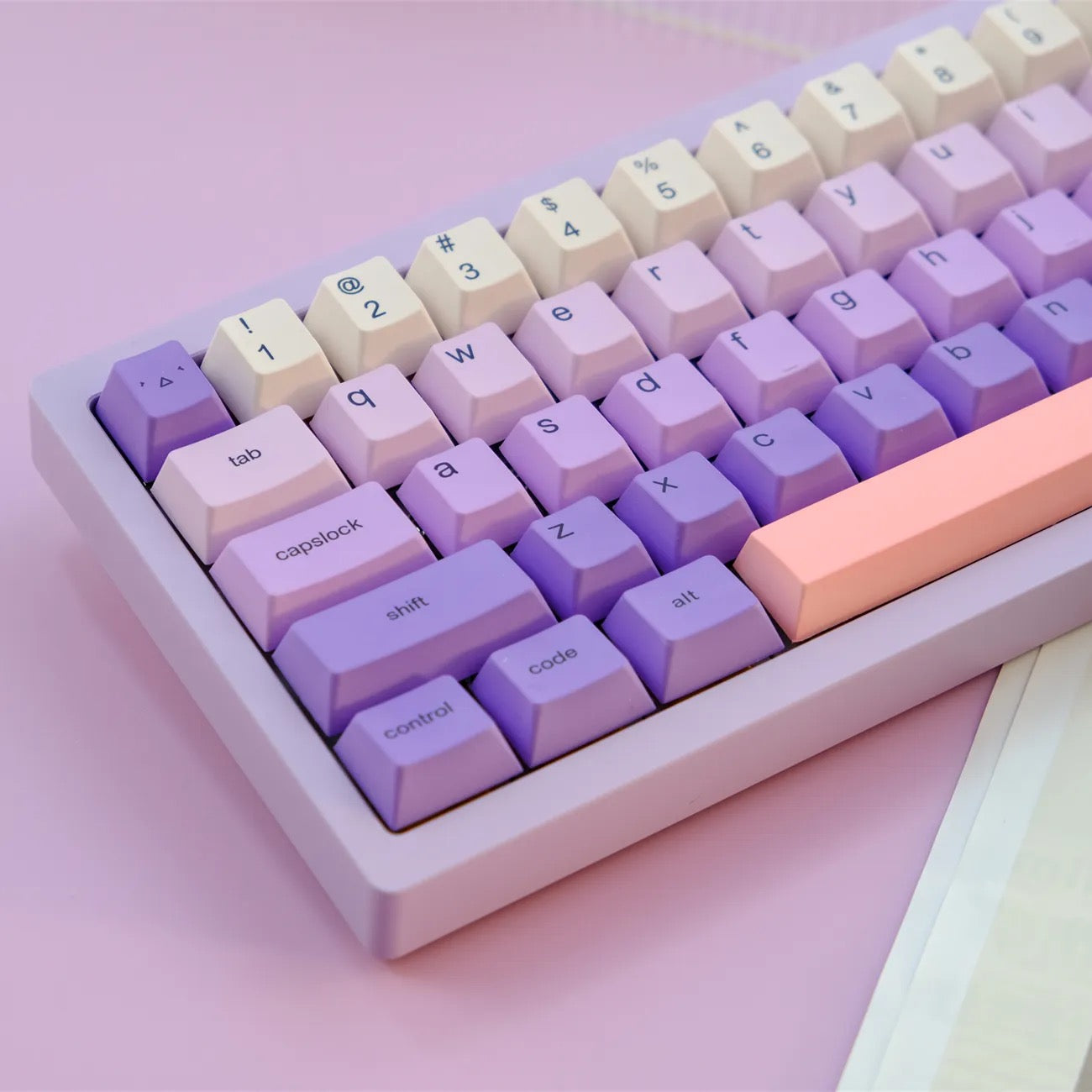 Keys | 129 PCs Lavender Gradient Theme | PBT Keycaps for Mechanical Keyboards | Dye-Sublimation Cherry Profile