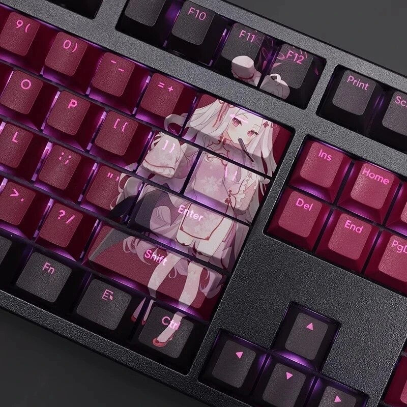 Keys l 108 Anime Backlit Keycaps | Anime Blue Archive Theme | CHERRY Profile| Dye-Sublimation