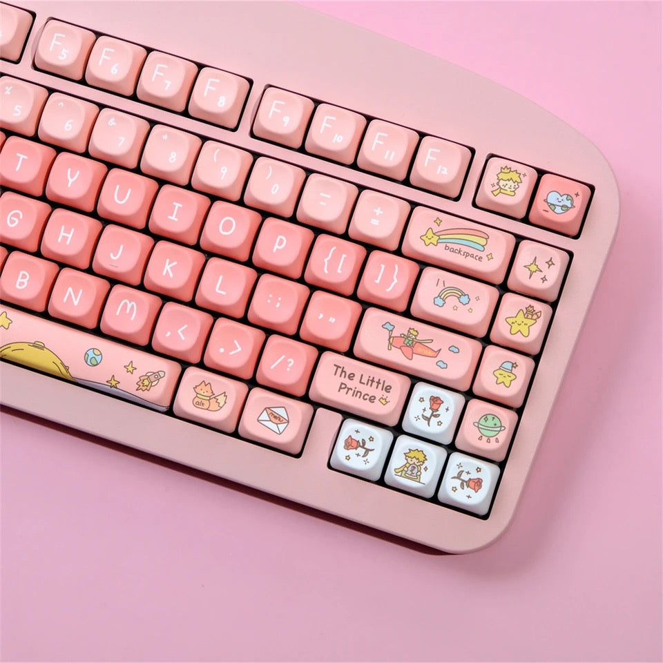 Keys | 129 Custom Keycaps | Little Prince  Pink Theme | MOA Profile | Dye-Sublimation