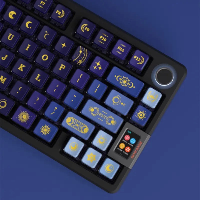 Keys | 122 Pudding Keycaps | High Quality PBT | OEM Profile for Mechanical Keyboards | Backlit Keycap Set  | Blue Moon Theme