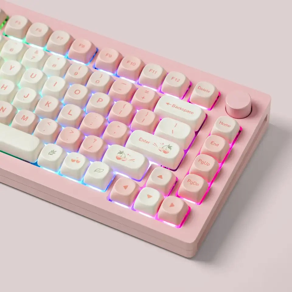 Keys | 143 Custom Keycaps | Pink Peach Theme | MOA Profile | Dye-Sublimation | ISO Enter