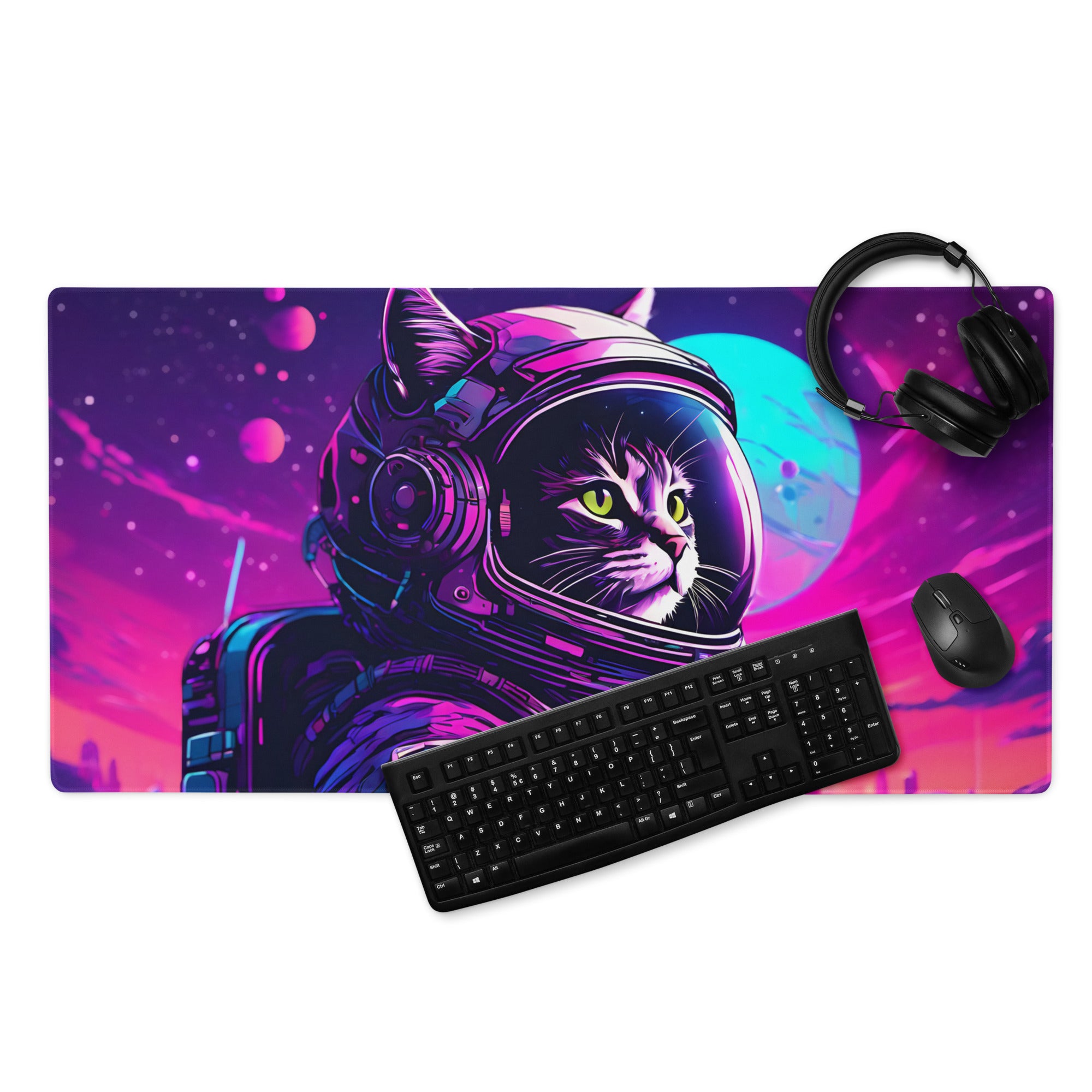 Deskmat | Space Cat Desk Mat SC-2 | Gaming Pad For Laptop Computer |  High Quality Mouse Pad For Keyboard