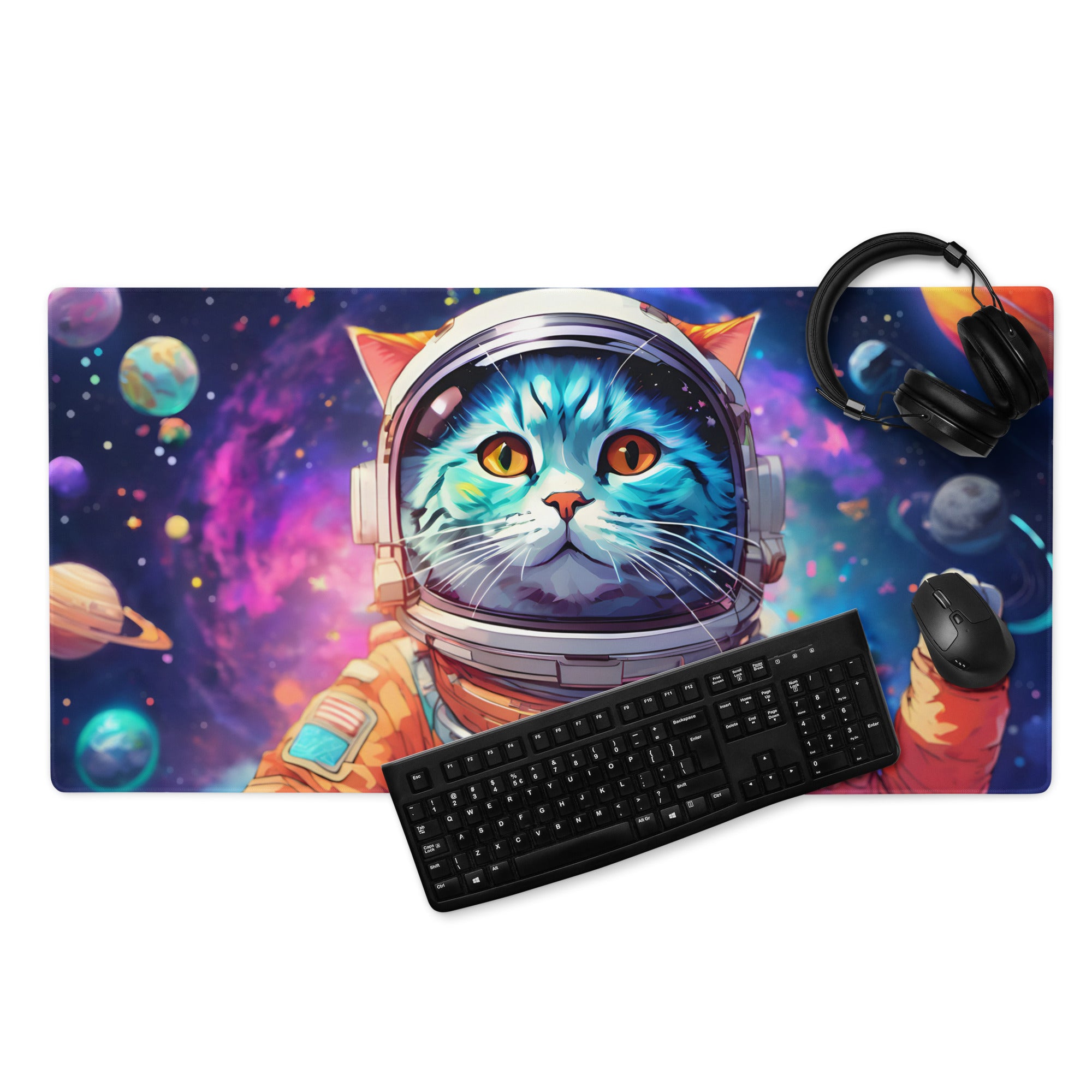 Deskmat | Space Cat Desk Mat SC-1 | Gaming Pad For Laptop Computer |  High Quality Mouse Pad For Keyboard