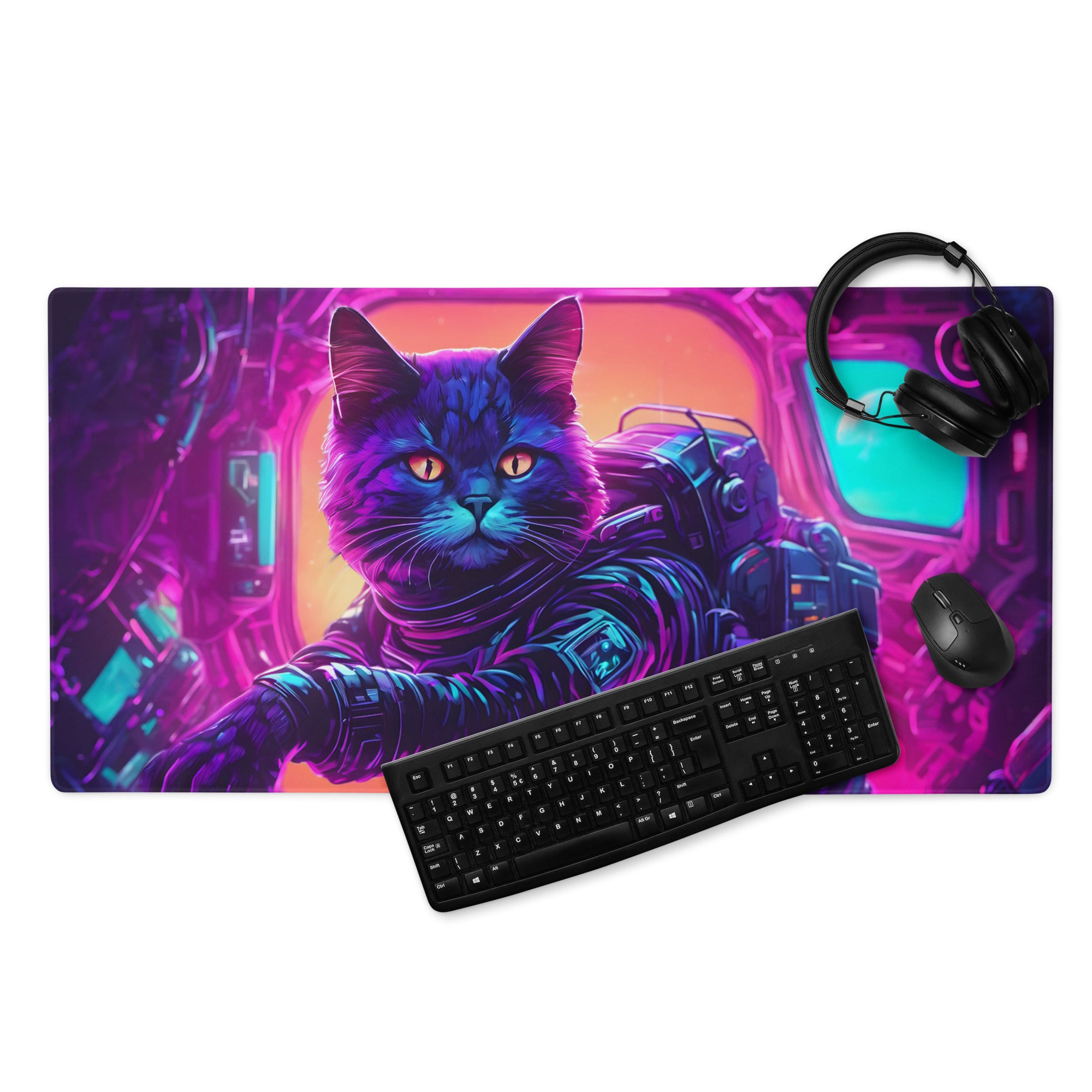 Deskmat | Space Cat Desk Mat SC-3 | Gaming Pad For Laptop Computer |  High Quality Print