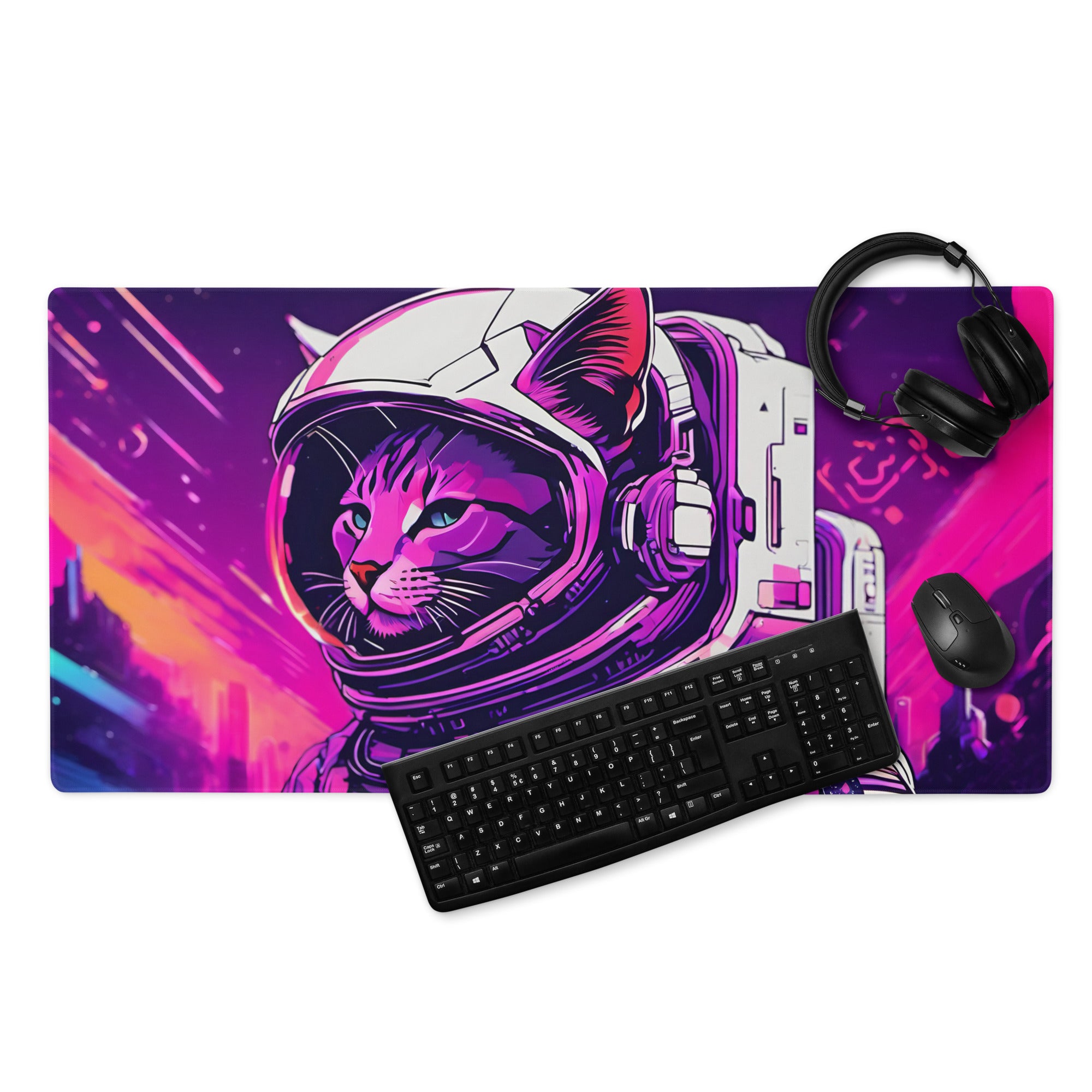 Deskmat | Space Cat Desk Mat SC-5 | Gaming Pad For Laptop Computer |  High Quality Mouse Pad For Keyboard