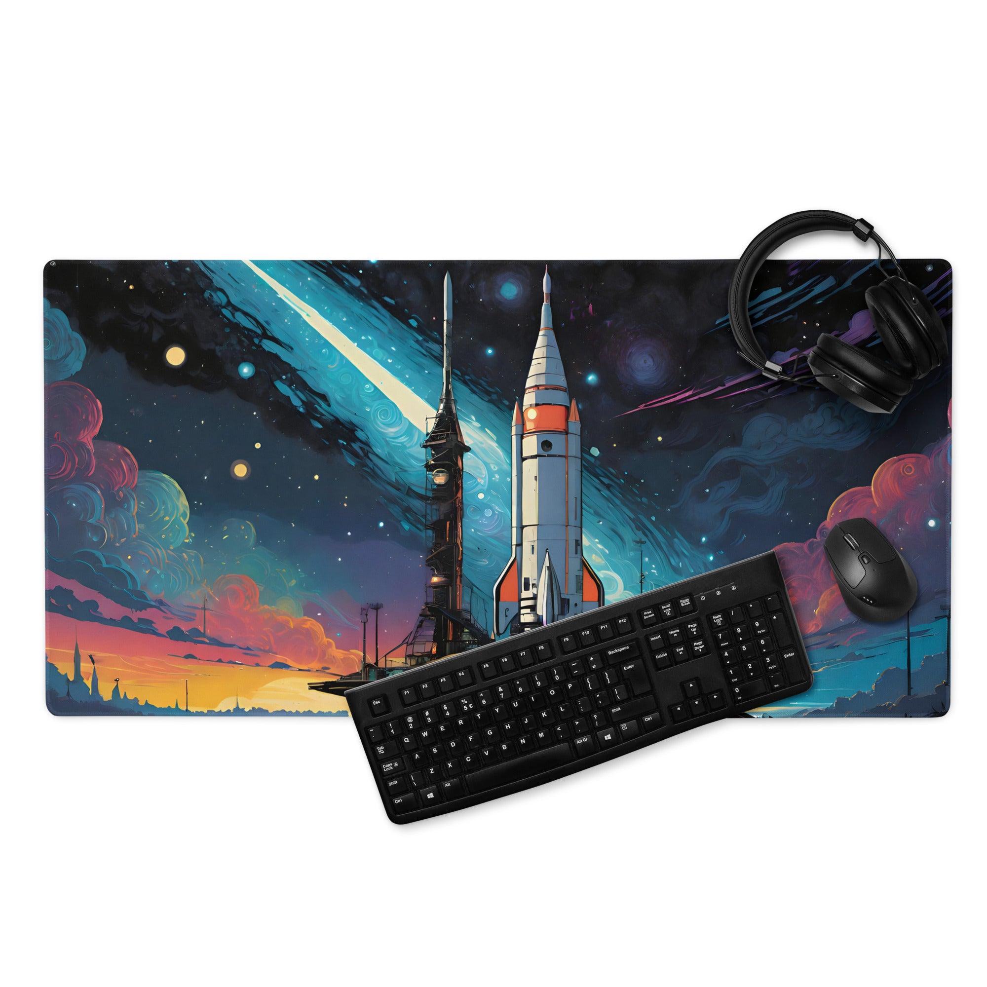 Deskmat | Custom Space Rocket Theme SR-1 Desk Mat | Gaming Pad For PC Laptop | High Quality Mouse Pad