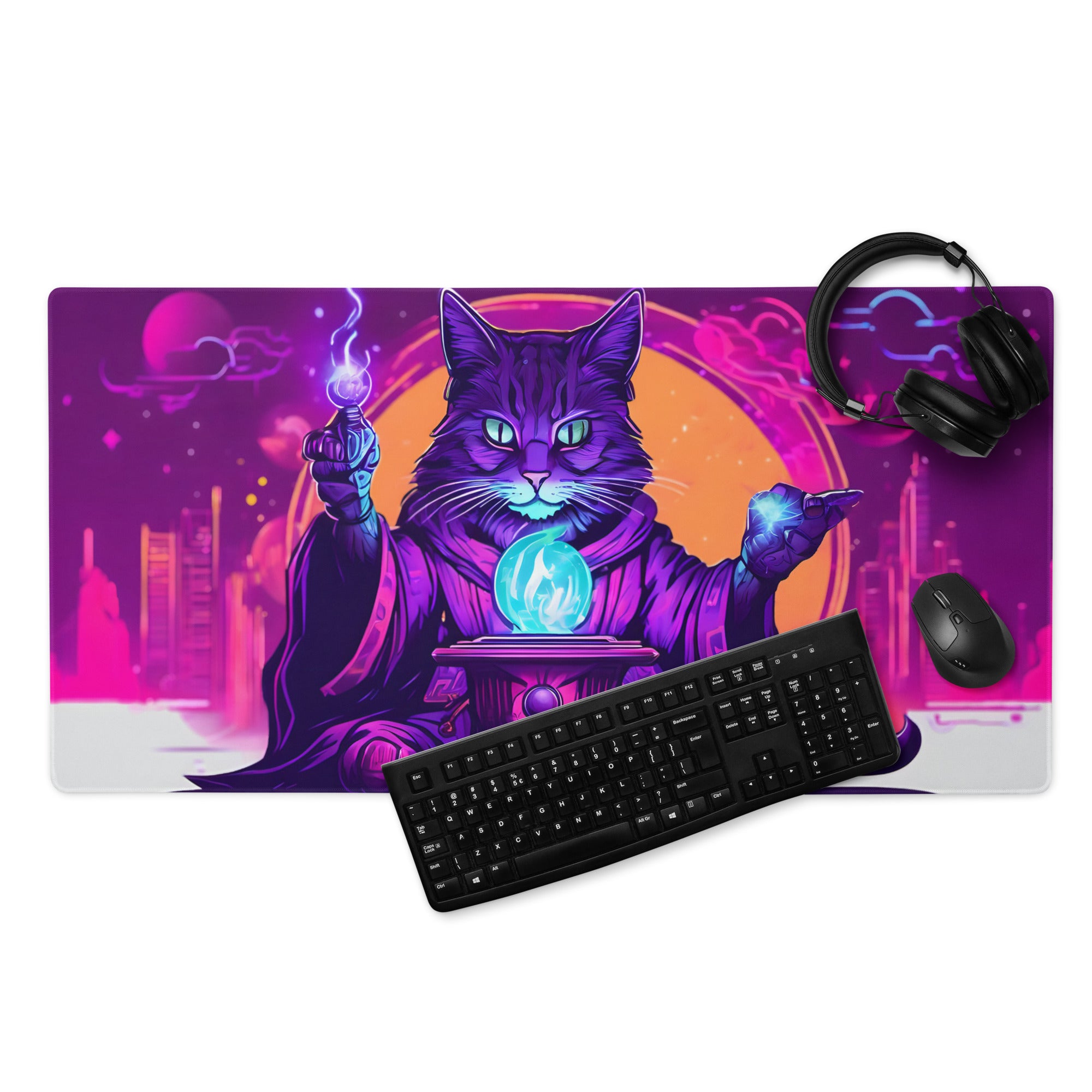 Deskmat | Custom Wizard Cat Theme WC-6 Desk Mat | Gaming Pad For PC Laptop | High Quality Mouse Pad