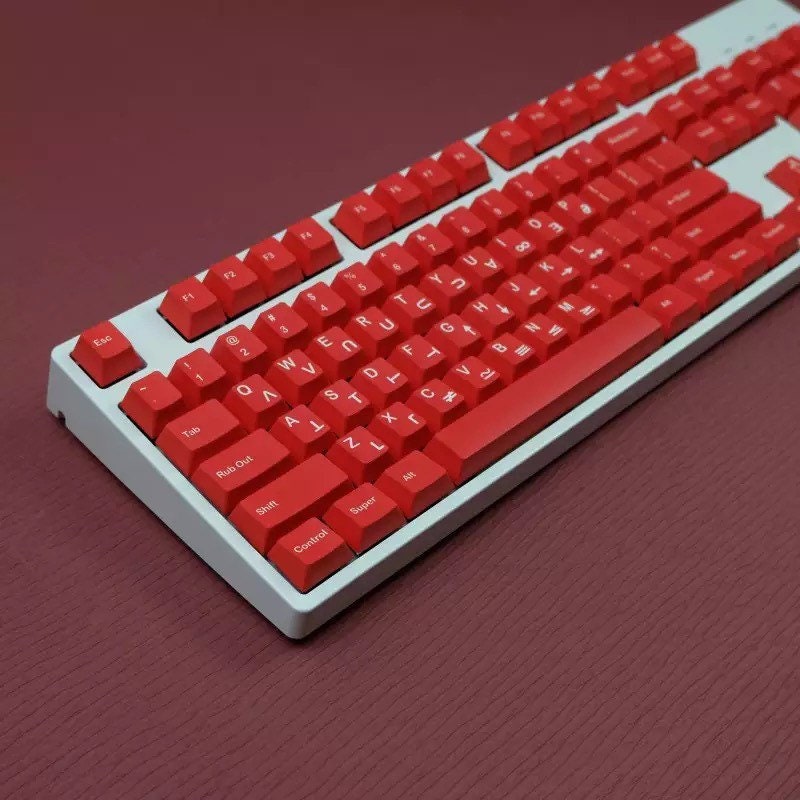 Keys | 144 Custom Keycaps Set | “Crimson Red” Color For Mechanical Keyboard MX Switch  | Type Cherry Profile