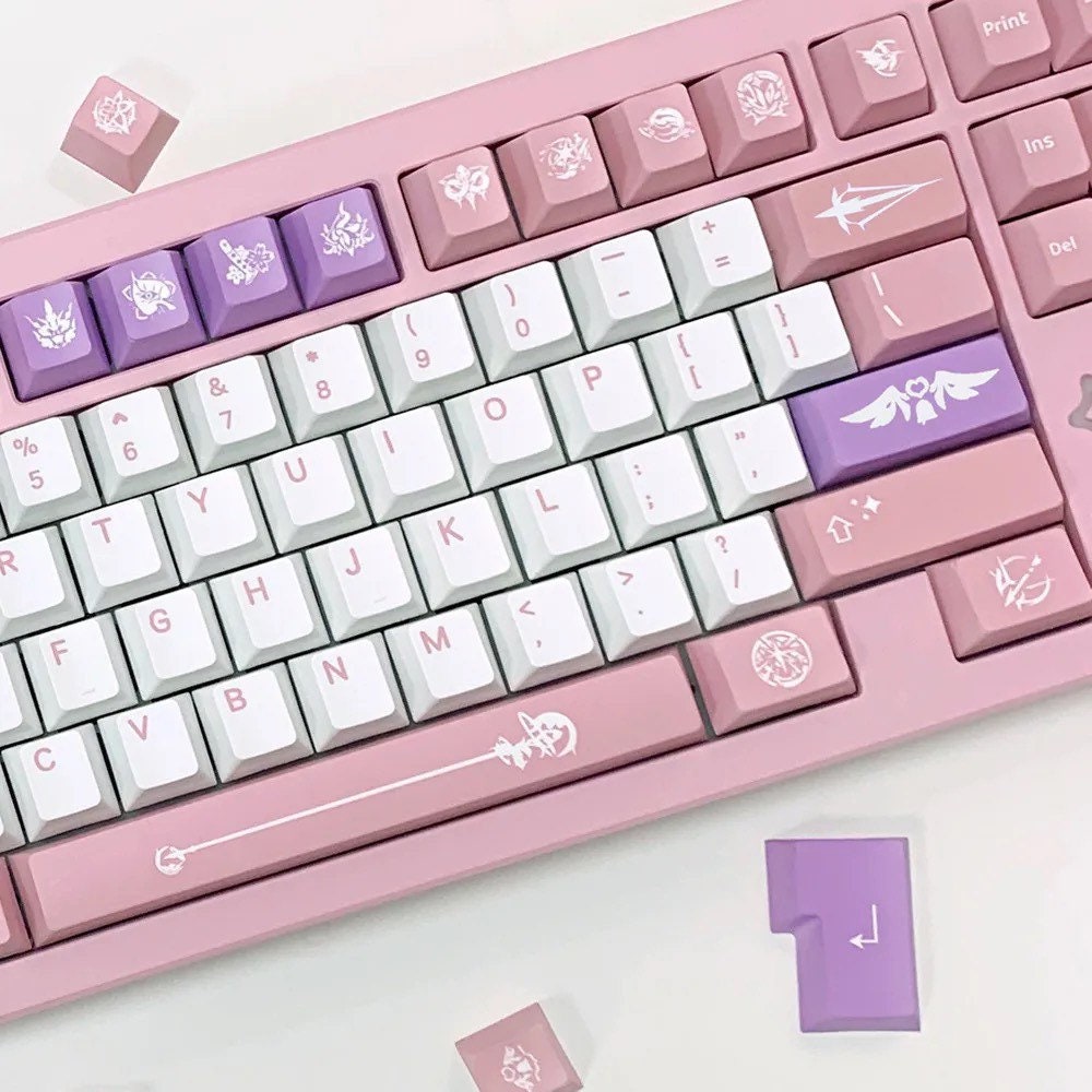 Keys | 120 Custom Anime Keycaps | Sailor Moon Theme | Mechanical Keyboard Compatible MX Switch High Quality PBT