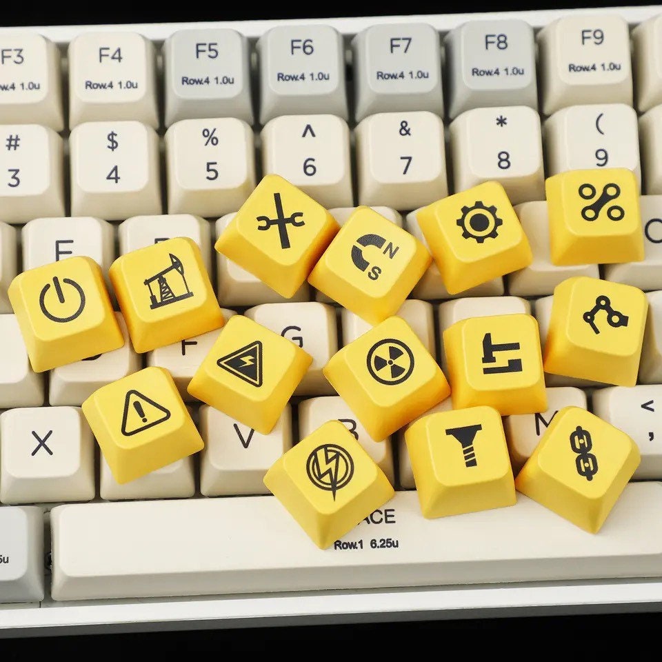 Keys | 145 Custom Keycaps | “Constructor” Theme | For Mechanical Keyboard MX Switch Type | MDA Profile