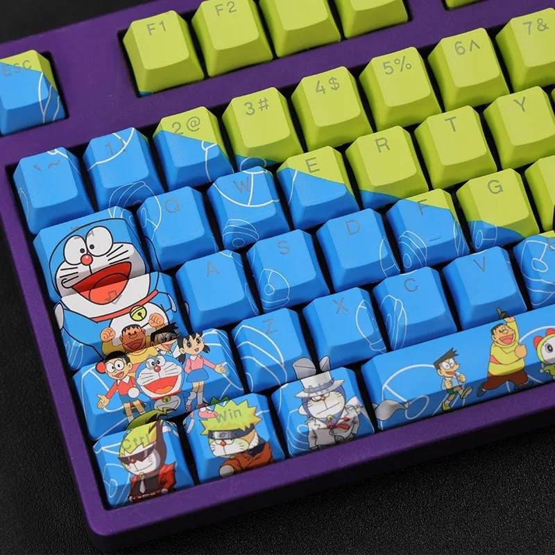 Keys | 108 Custom Anime Keycaps Blue Cat V3 For Mechanical Keyboard MX Switch Type CHERRY Profile PBT Material