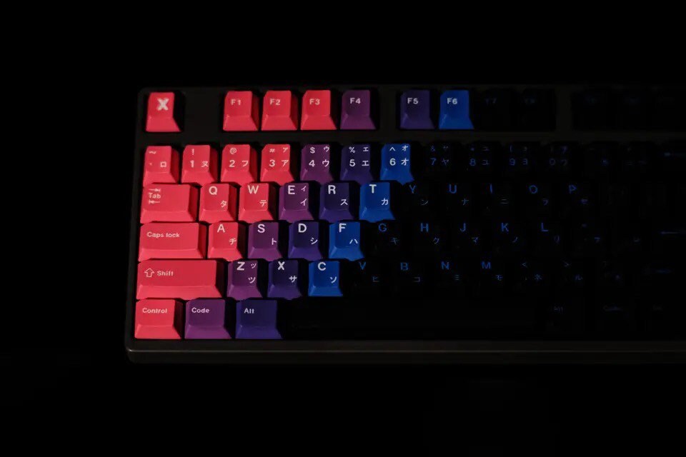 Keys | 129 Custom Keycaps | Gradient 034 Theme | For Mechanical Keyboards | OEM Profile