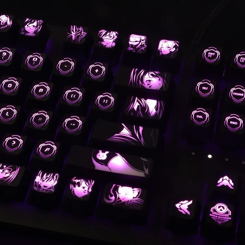Keys | 108 Backlit Keycaps Overwatch-Themed |For Mechanical Keyboards | OEM Profile | Dye-Sublimation
