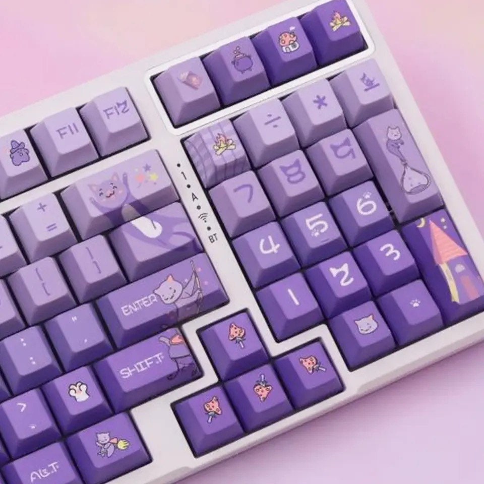 Keys | Custom 139 Keycaps | Cute Cat Theme | For Mechanical Keyboard | Cherry Profile | MX Switch Compatible