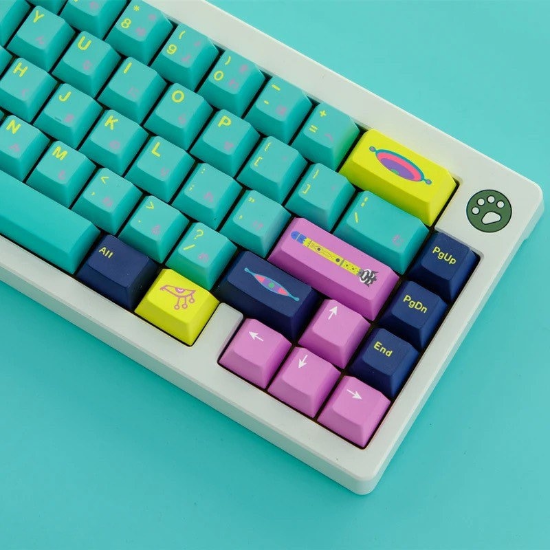 Keys | 129 Custom Keycap | For Mechanical Keyboard | Retro UFO Theme | MX Switch Type Cherry Profile