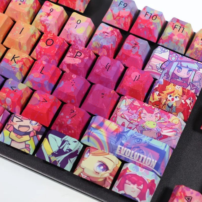 Video Game Keycaps Muse Dash 108 Custom Set Cartoon For Mechanical Keyboard MX Switch Type CHERRY Profile PBT Material
