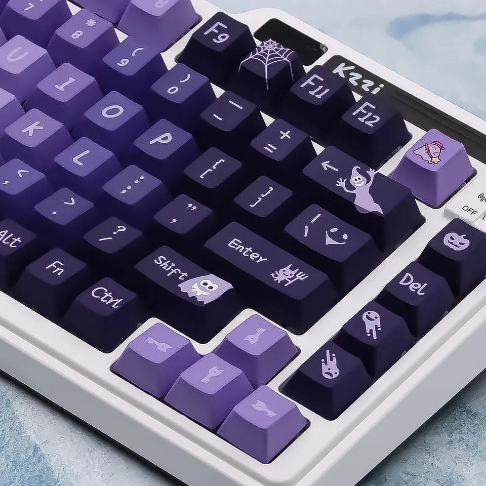 Keys | 139/157 Keycaps Purple Halloween Theme | Cherry Profile | Dye-Sublimation