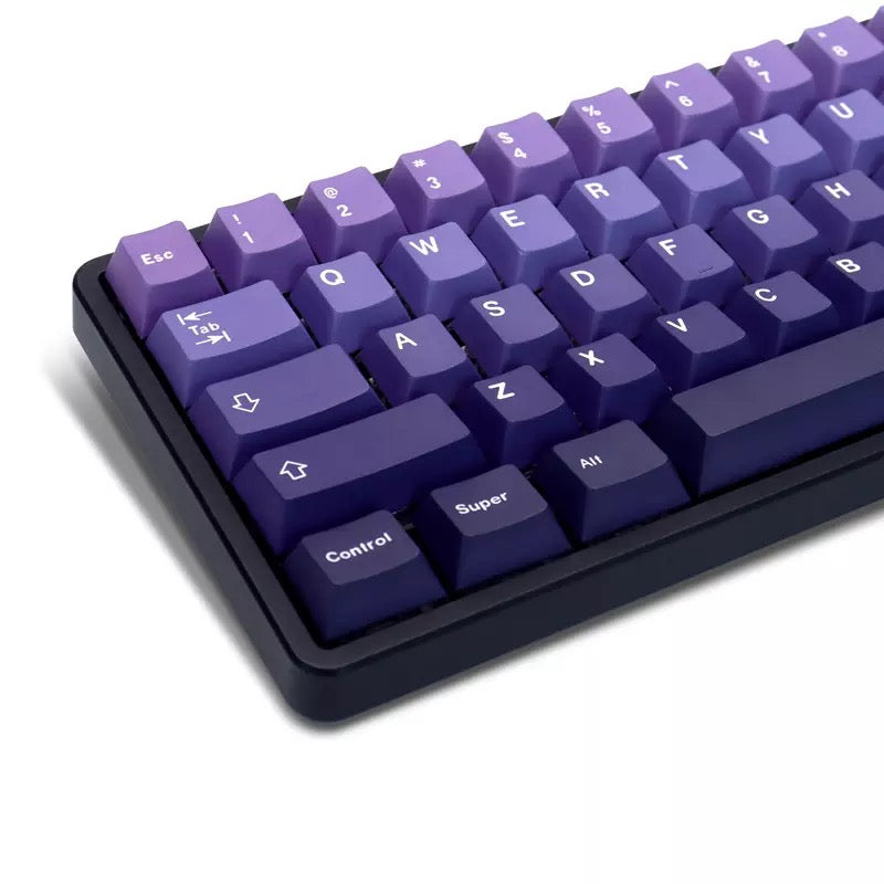 Keys | 132 PCs Purple Gradient Keycaps Double Shot PBT for Mechanical Keyboards MX Switch OEM Profile