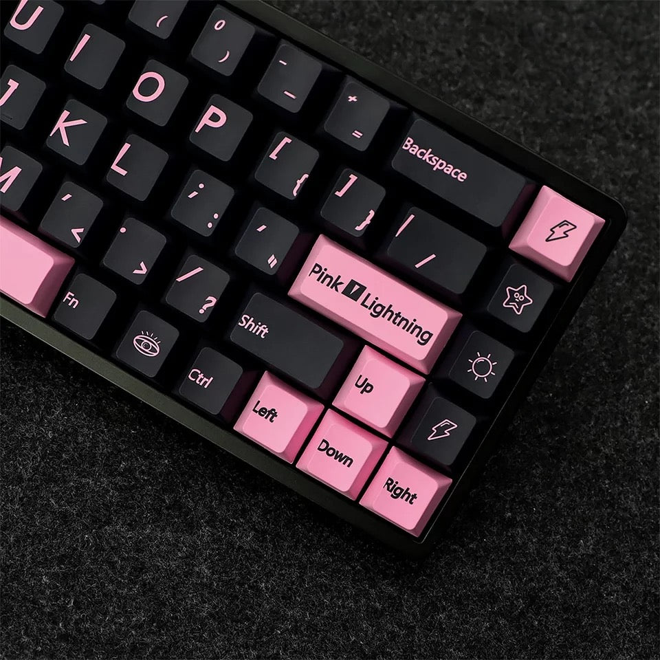 Keys | 137/148 PCs Pink Lighting Theme PBT Keycaps | for Mechanical Keyboards Dye-Sub Cherry Profile