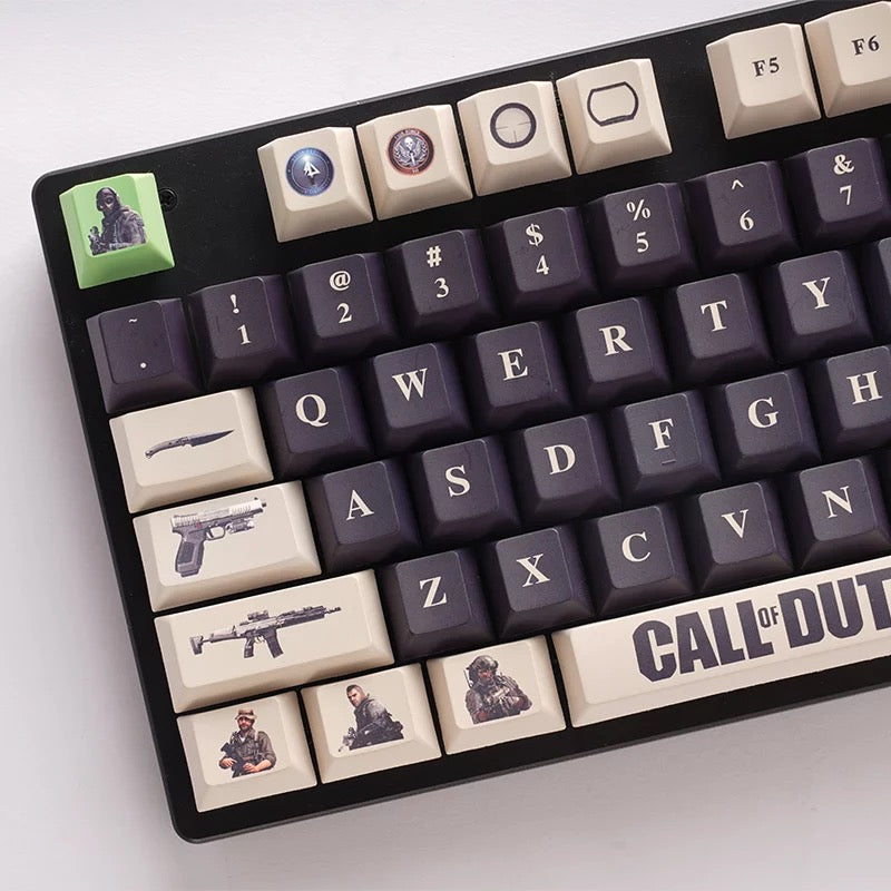 Keys | 137 Videogame Keycaps “COD” Theme | for Mechanical Keyboards Dye-Sublimation | Cherry Profile