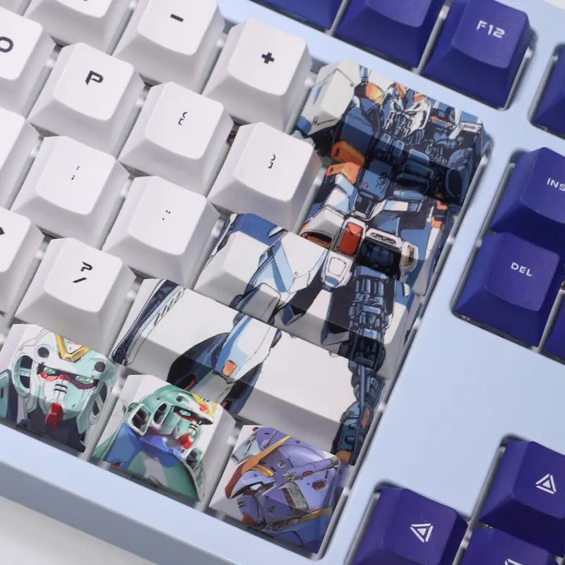 Keys | 108 Custom Anime Keycaps | Gundam Theme | For Mechanical Keyboards | Dye-Sublimation Cherry Profile