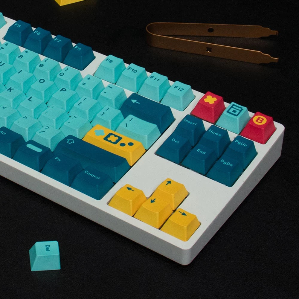 Keys |  135 Custom Keycaps | Retro Gamer Theme | For Mechanical Keyboards | Dye-Sub Cherry Profile