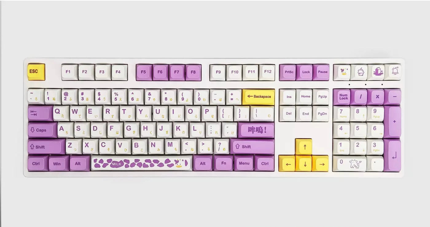 KEYS - 131 PCs “Milk” Theme PBT Keycaps for Mechanical Keyboards Dye-Sub Cherry Profile